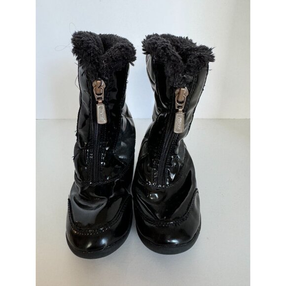 Khombu Winter Boots Solid Black Toddler Girls Size 9 Dana Faux Fur Waterproof - Picture 5 of 9